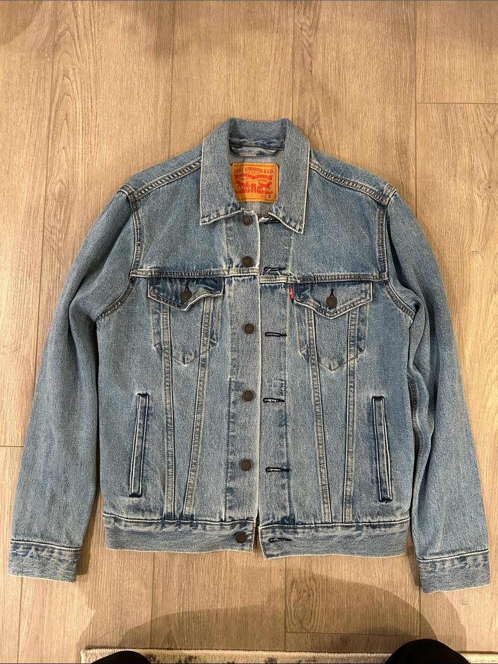 Levi's Light Blue Denim Trucker Jacket with Button Front
